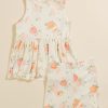 Toddler 2T-5T Tullabee | Spring Peach Tank And Shorts Set