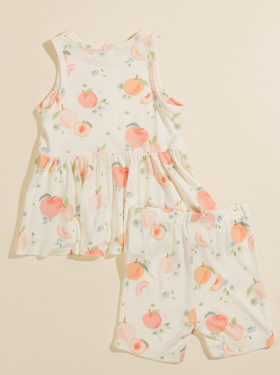 Toddler 2T-5T Tullabee | Spring Peach Tank And Shorts Set