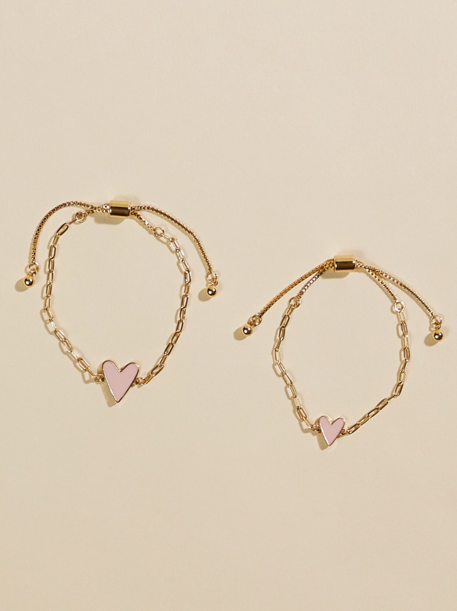 Accessories Tullabee | Mama & Mini Heart Chain Bracelet Set