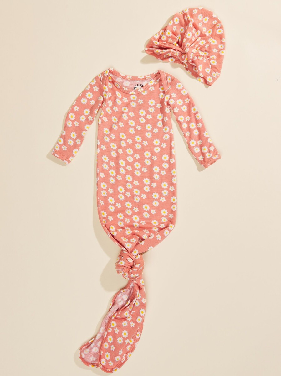 Baby 0-24M Tullabee | Rose Daisy Knot Gown & Hat Set