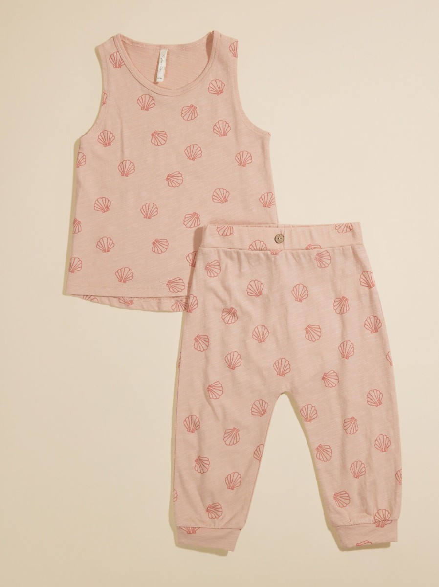 Baby 0-24M Tullabee | Seashell Tank And Pants Set By Rylee + Cru