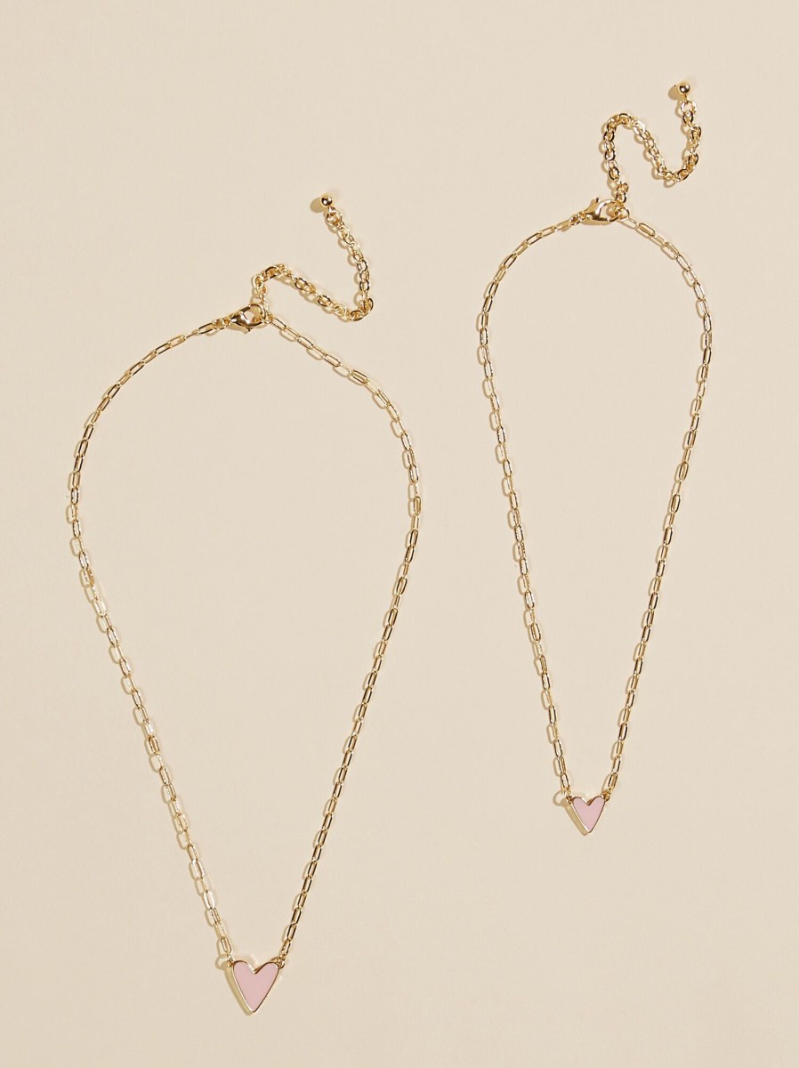 Accessories Tullabee | Mama & Mini Heart Chain Necklace Set