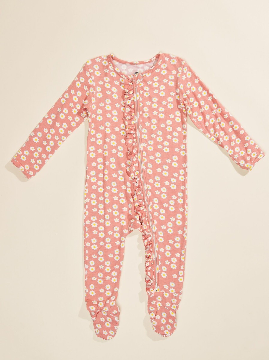 Baby 0-24M Tullabee | Rose Daisy Ruffle Footed Sleeper