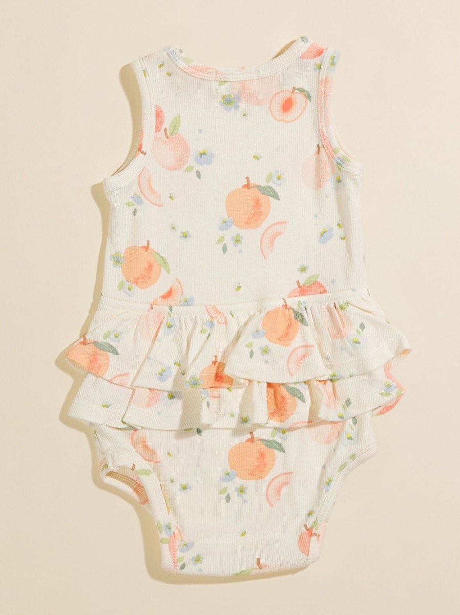 Baby 0-24M Tullabee | Spring Peach Ruffle Bodysuit