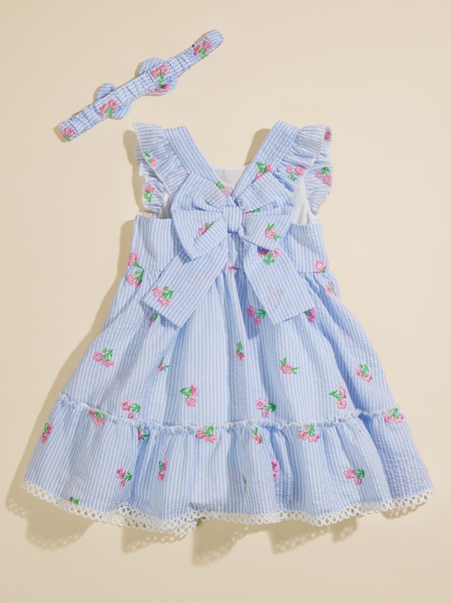 Toddler 2T-5T Tullabee | Everlee Seersucker Dress And Bow Toddler Set