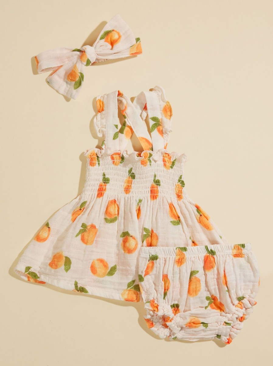 Baby 0-24M Tullabee | Sweet Peach Dress And Bloomer Set