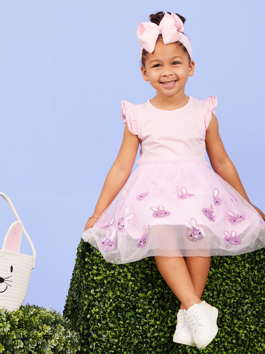 Toddler 2T-5T Tullabee | Sequin Bunny Tulle Dress