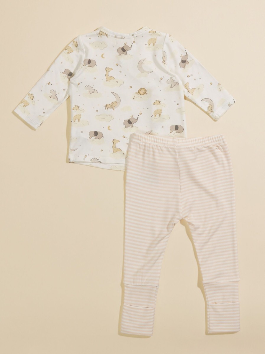 Baby 0-24M Tullabee | Dreamy Safari Top And Striped Pants Set