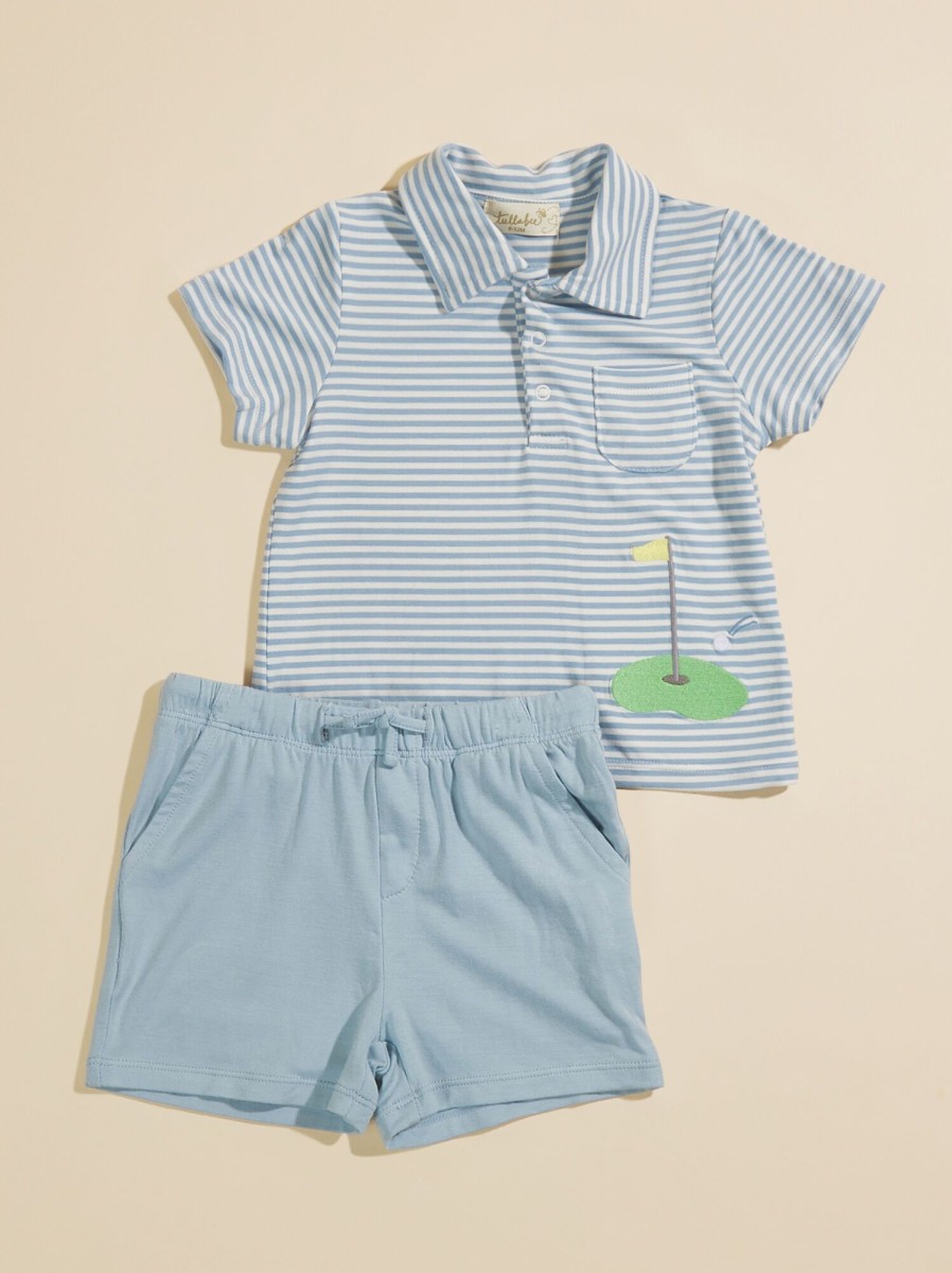 Toddler 2T-5T Tullabee | Tee Time Toddler Striped Polo Set