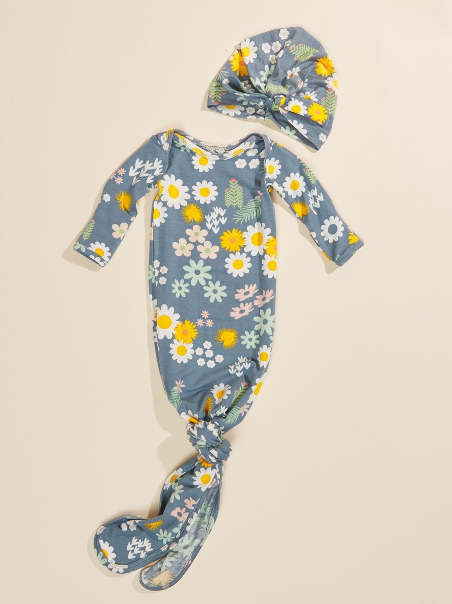 Gifts Tullabee | Blue Daisy Knot Gown & Hat Set