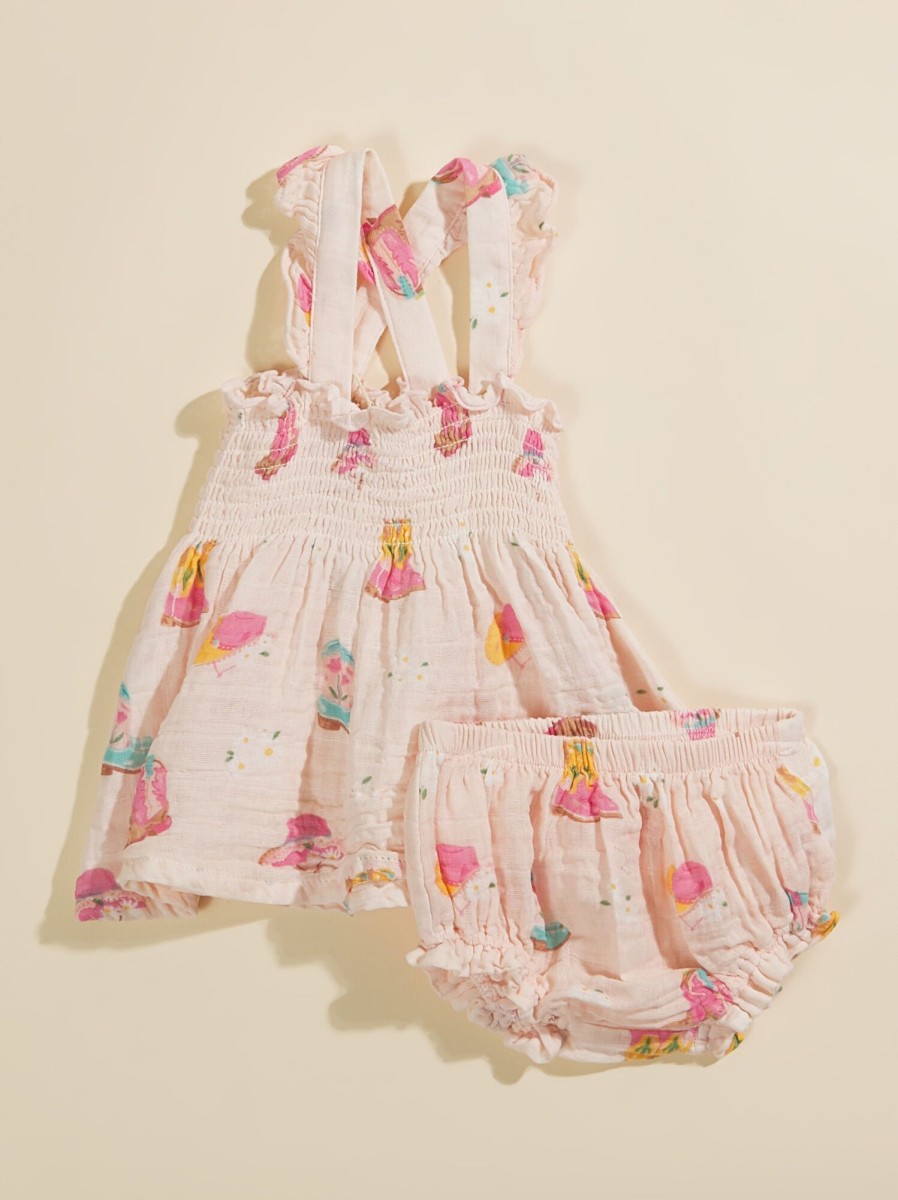 Baby 0-24M Tullabee | Coastal Cowgirl Dress And Bloomer Set