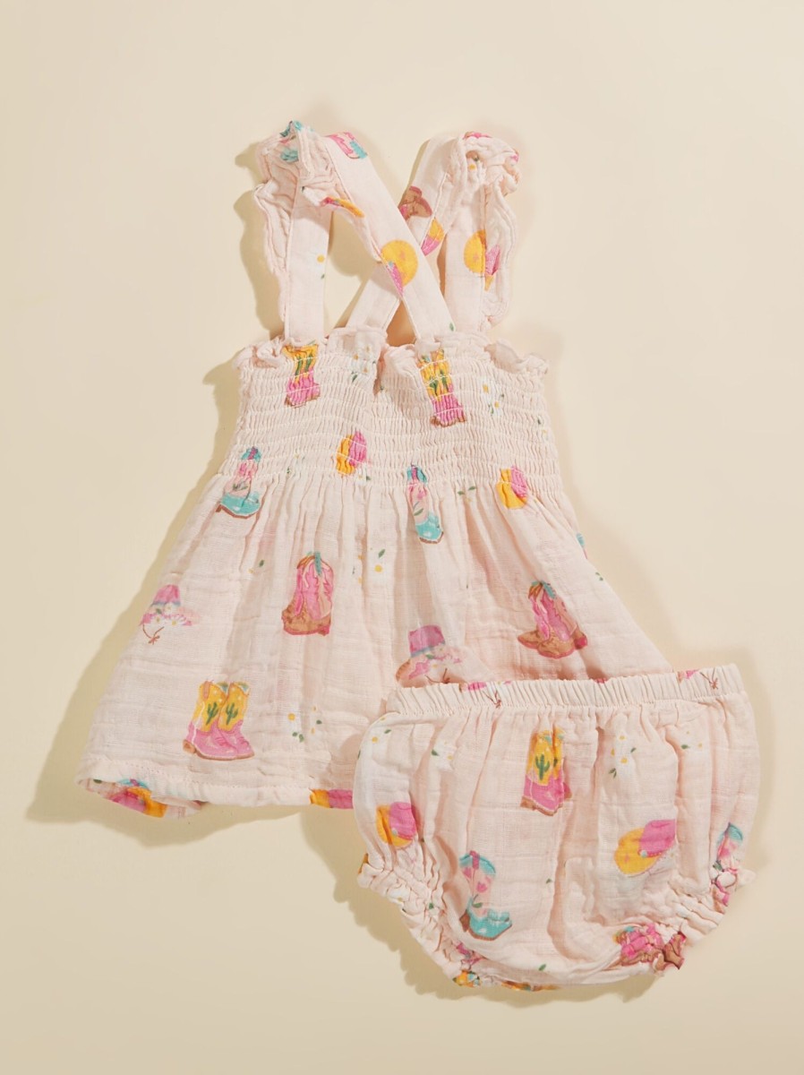 Baby 0-24M Tullabee | Coastal Cowgirl Dress And Bloomer Set