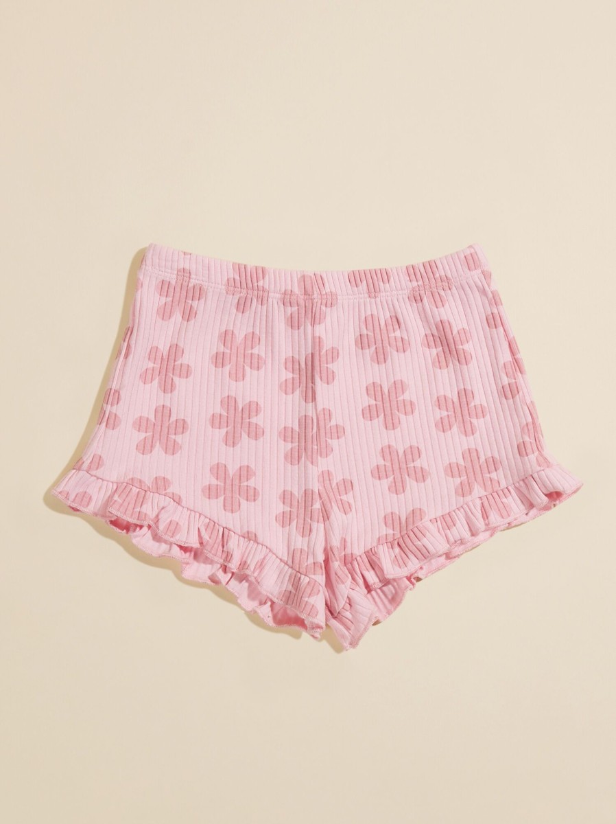 Toddler 2T-5T Tullabee | Marley Ribbed Floral Shorts