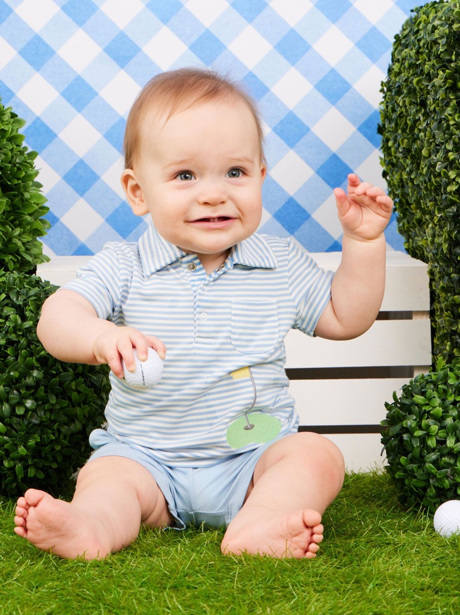 Baby 0-24M Tullabee | Tee Time Baby Striped Polo Set