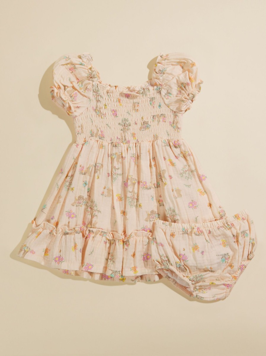 Baby 0-24M Tullabee | Erin Bunny Baby Dress And Bloomer Set