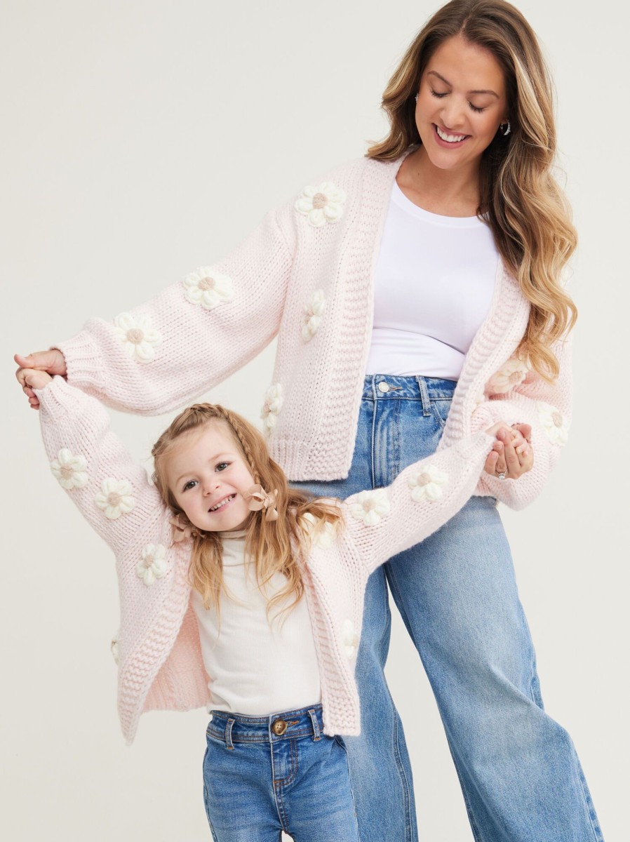 Mama & Me Tullabee | Aubrey Flower Toddler Cardigan