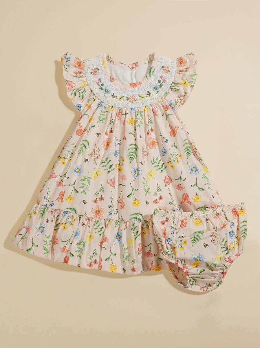 Baby 0-24M Tullabee | Ella Smocked Baby Dress And Bloomer Set