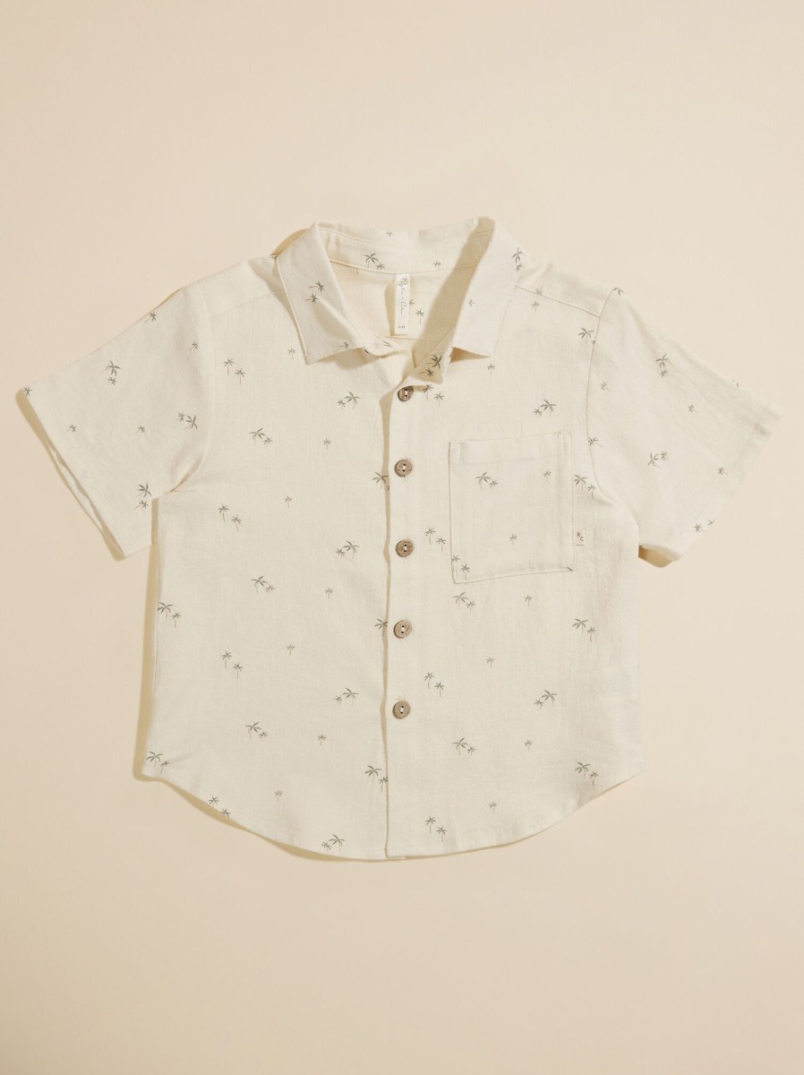 Toddler 2T-5T Tullabee | Palm Tree Button-Down Shirt By Rylee + Cru