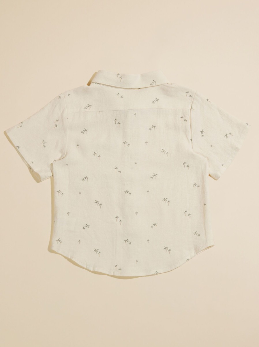 Toddler 2T-5T Tullabee | Palm Tree Button-Down Shirt By Rylee + Cru