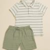 Toddler 2T-5T Tullabee | Collin Striped Polo Top And Shorts Set